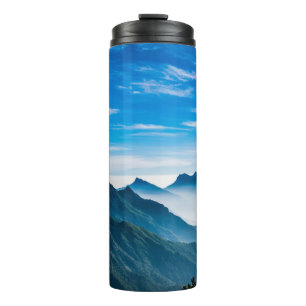 Morgen Berge Nebel Landschaft Thermosbecher