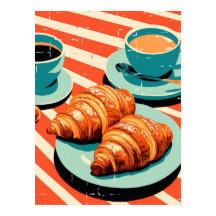 Morgen Bliss: Croissants und Kaffee