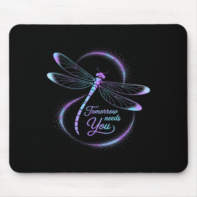 Morgen braucht dich Suizidbewusstsein Libelle  Mousepad (Vorne)