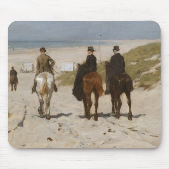 Morgen-Fahrt auf den Strand - Anton-Malvenfarbe Mousepad (Vorne)