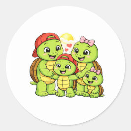 Morgen Familienfreude Runder Aufkleber
