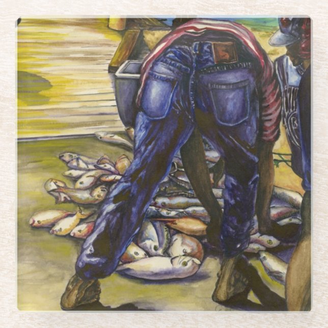 Morgen Fang, Hafen Insel, Bahamas Glasuntersetzer (Vorderseite)