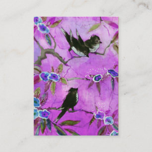 Morgen-Farben: Vogel-Malerei in lila und in Lila Visitenkarte