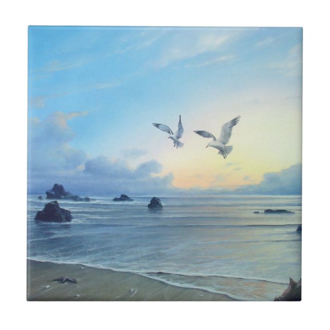 Morgen-Gezeiten-Strand-Thema-Küchen-Fliesen Fliese (Vorderseite)