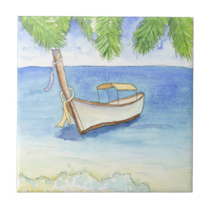 Morgen in Bali Aquarell Fliese