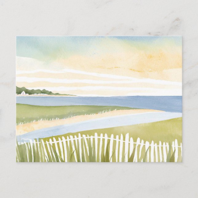 Morgen in Chatham | Cape Cod Aquarellmalerei Postkarte (Vorderseite)