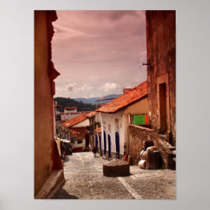 Morgen in der Straße in Taxco Poster