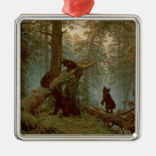 Morgen in einem Kiefern-Wald, 1889 Ornament Aus Metall