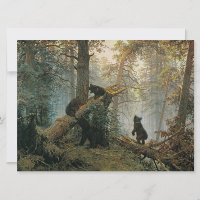 Morgen in einem Kiefernwald (Bären im Wald) Karte (Vorderseite)