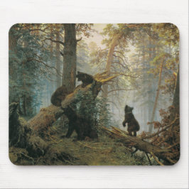 Morgen in einem Kiefernwald (Bären im Wald) Mousepad