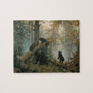 Morgen in einem Kiefernwald Puzzle