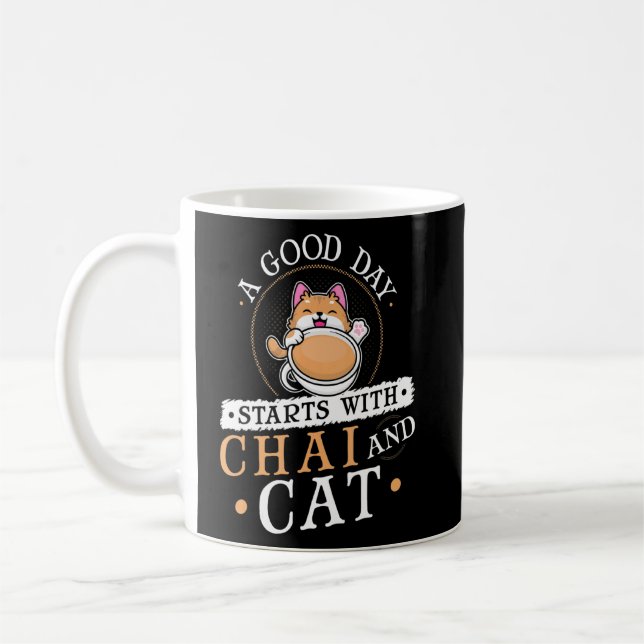 Morgen Indianerischer Desi Chai Cat Cup Kaffeetasse (Links)