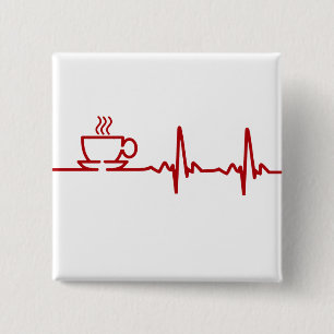 Morgen-Kaffee-Herzschlag EKG Button