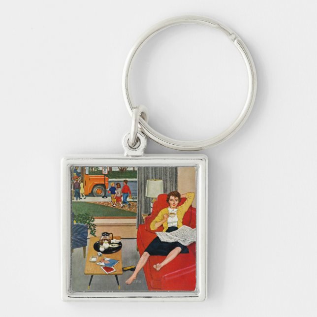 Morgen-Kaffeepause Schlüsselanhänger (Vorne)