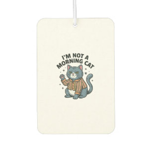 Morgen Katze Vintage Gravur Lustiges Katze T-Shirt Autolufterfrischer