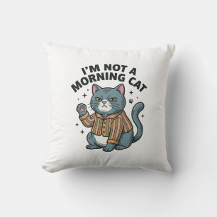Morgen Katze Vintage Gravur Lustiges Katze T-Shirt Kissen