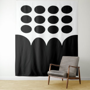 "Morgen" Minimal Abstrakt Schwarz/Weiß Wandteppich