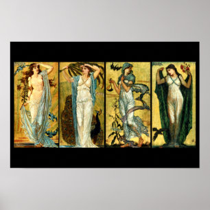 Morgen, Mittag, Abend, Nacht von Walter Crane 1891 Poster