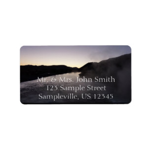 Morgen-Nebel auf dem Jackson River bei Grand Teton Adressaufkleber