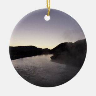 Morgen Nebel auf dem Jackson River im Grand Teton Keramik Ornament