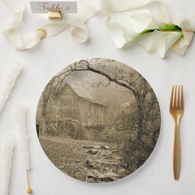 Morgen Nebel Pappteller (Hochzeit)