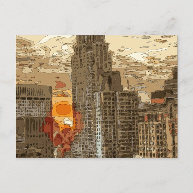Morgen Sonnenaufgang im Herzen von Manhattan Postkarte (Vorderseite)