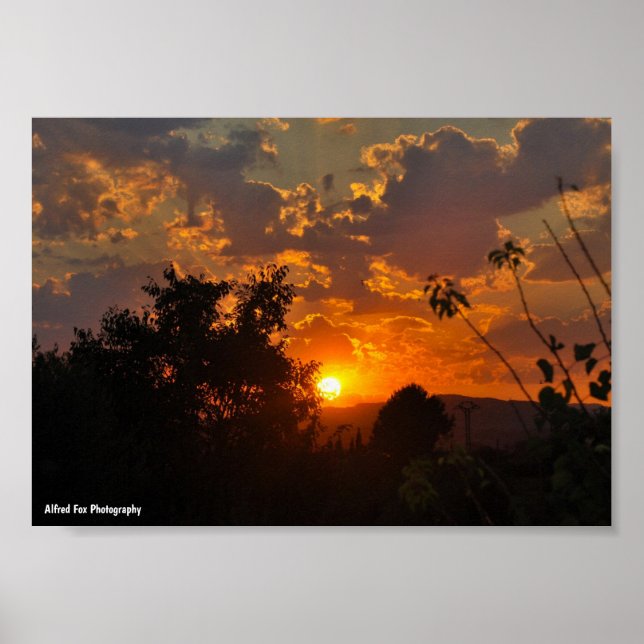 Morgen Sonnenaufgang Landschaft Poster (Vorne)