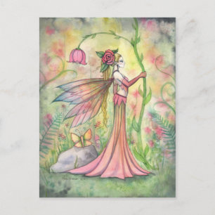 Morgen-Sonnenschein-Blumenfee-Kunst-Fantasy Postkarte