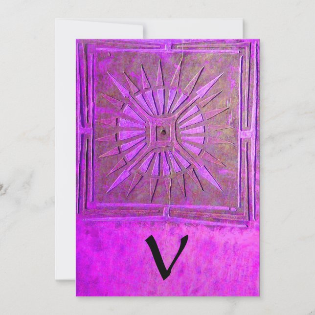 MORGEN STAR MONOGRAM , lila violette Farbe Ankündigung (Vorderseite)