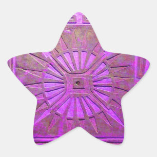 MORGEN STAR MONOGRAM, rosa violett, lila Stern-Aufkleber