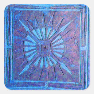 MORGEN-STERN, Blau, lila Quadratischer Aufkleber