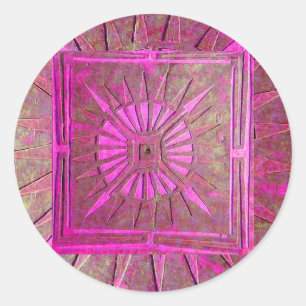 MORGEN-STERN, rosa Veilchen Runder Aufkleber