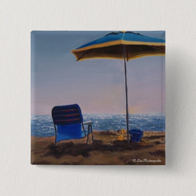 Morgen-Strand-Knopf Button (Vorderseite)