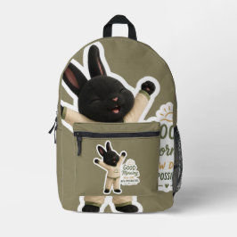 Morgen Stretch Bunny Sticker Gedruckter Rucksack 1