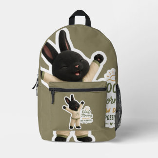 Morgen Stretch Bunny Sticker Gedruckter Rucksack 1