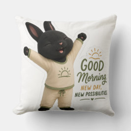 Morgen Stretch Hase Aufkleber Kissen