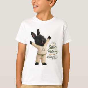 Morgen-Stretch-Hase-Aufkleber T-Shirt