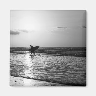 Morgen-Surfer Graustufen Magnet