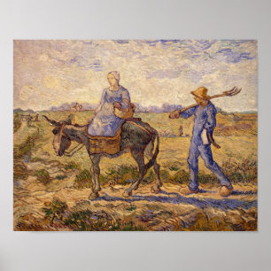 Morgen Vincent van Goghs , gehend aus zu arbeiten Poster
