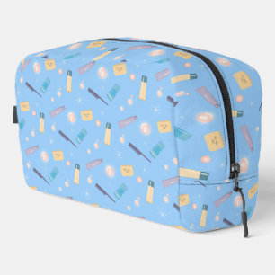 Morgenbad Toilettenartikel Muster blau Waschbeutel