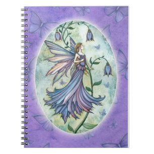 Morgenblaue Blumenfee-Notizbuch Notizblock