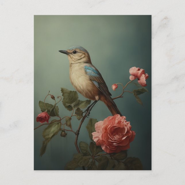Morgenblauer Vogel  Postkarte (Vorderseite)