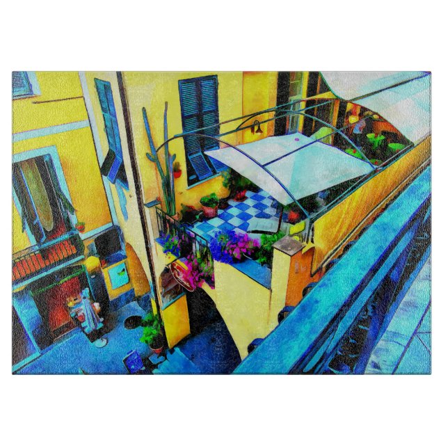 Morgenblick vom Cinque Terre Balcony Schneidebrett (Vorderseite)