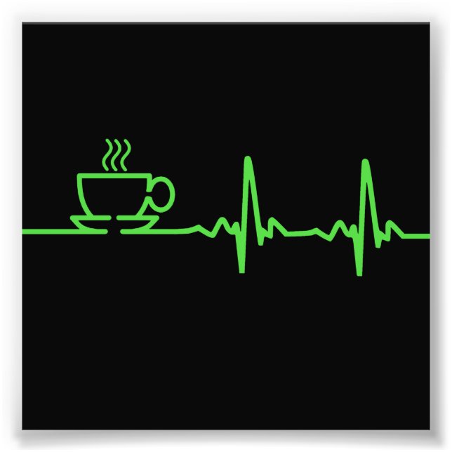 Morgencoffee Heartbeat EKG Fotodruck (Vorne)