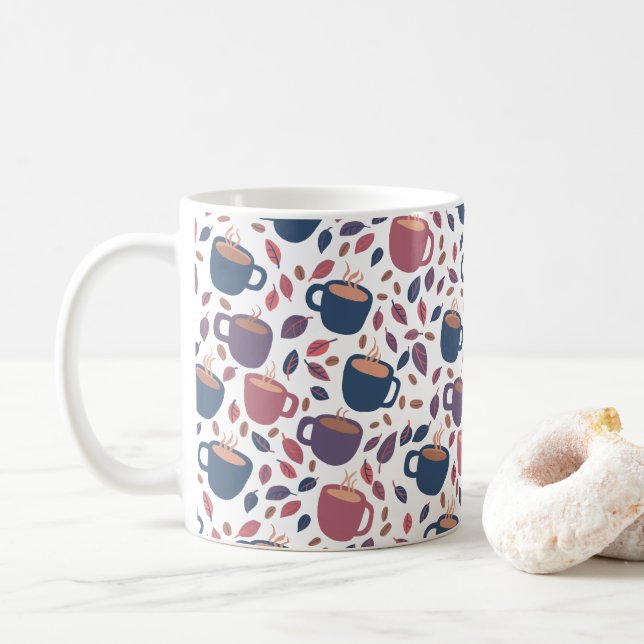 Morgencoffee Niedliche Cups Muster Lila Kaffeetasse (Mit Donut)