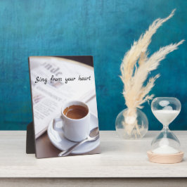 Morgencoffee Plaque mit Easel Fotoplatte