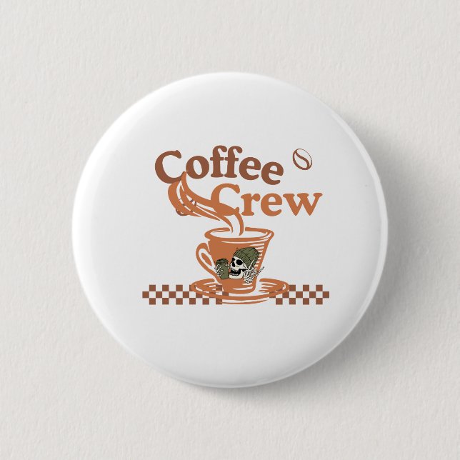 Morgencoffee Vibes - Elegantes Coffee Cup Design Button (Vorderseite)