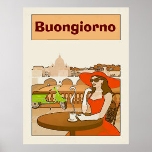 Morgencoffee Vintag Lady Poster