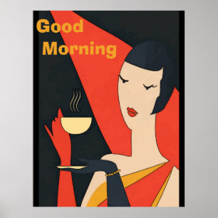 Morgencoffee Vintag Lady Poster