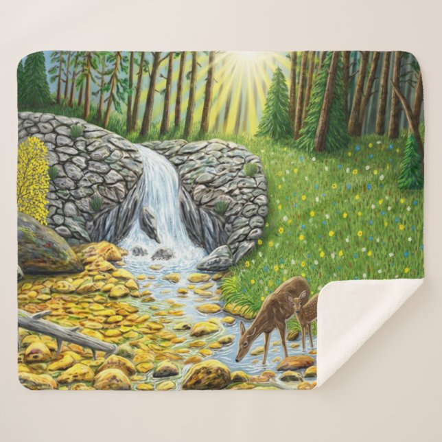 Morgendämmerung auf der Wald-Fliesblanke Sherpadecke (Vorderseite (Horizontal))